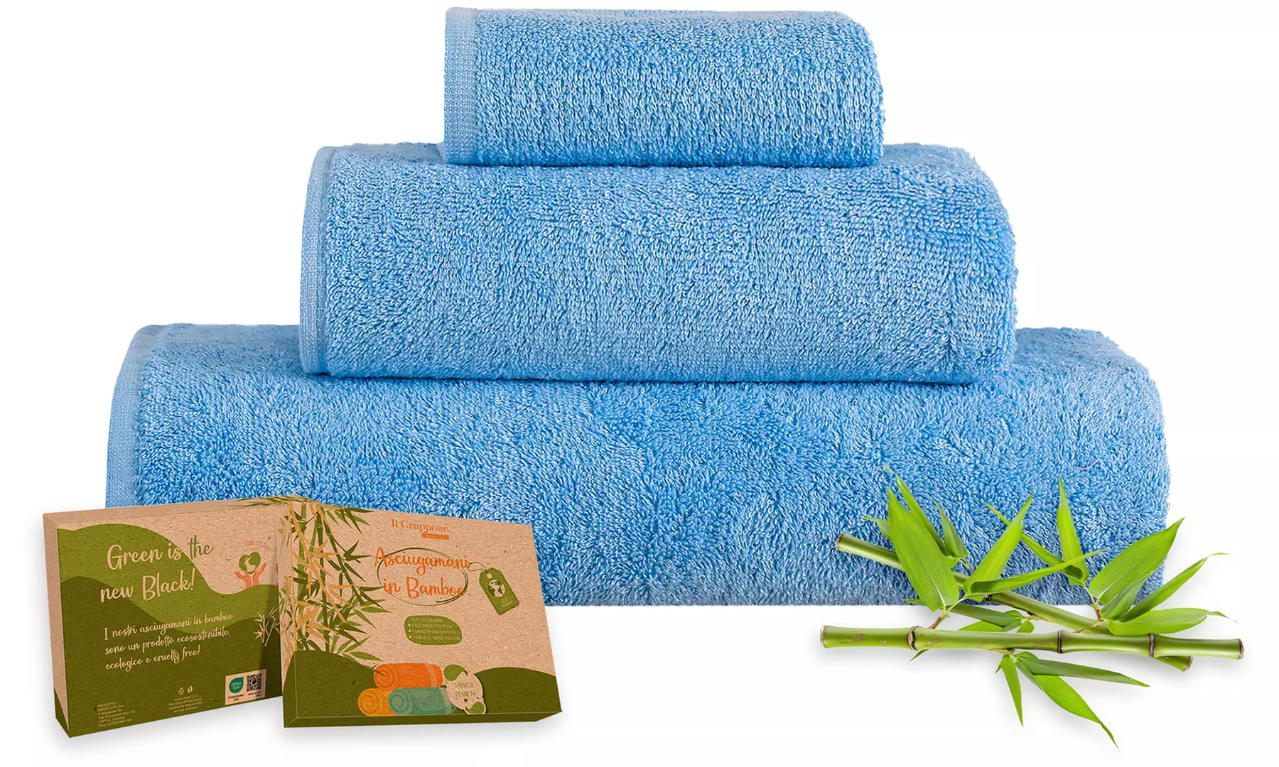 3er-Set Bambus-Handtücher