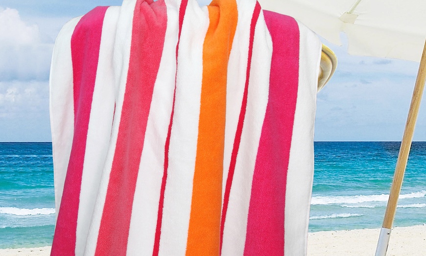 Image 7: Multi-Stripe Cotton Beach Towel