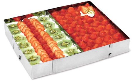 Stampo rettangolare per dolci con divisore regolabile in acciaio inox