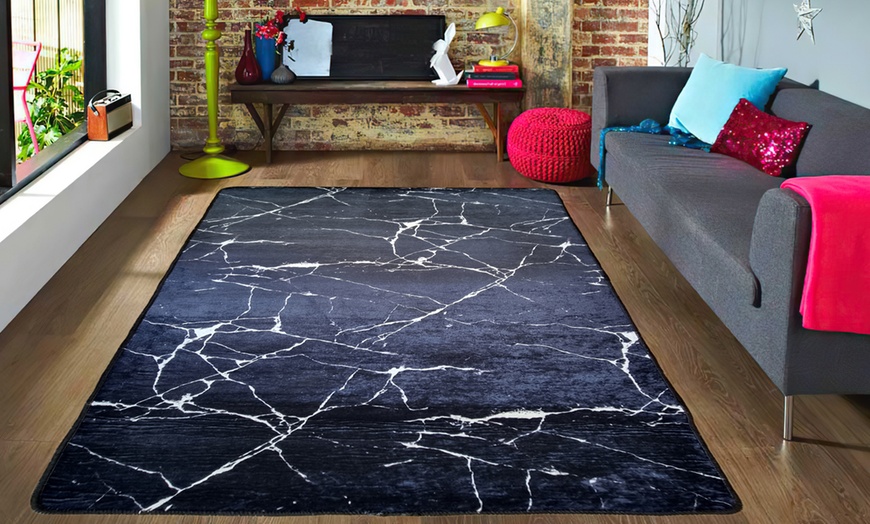 Image 1: Tapis effet marbré