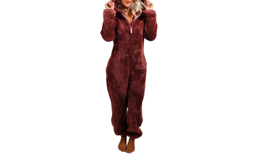 Image 6: Women's Fleece Teddy One-Piece Suit