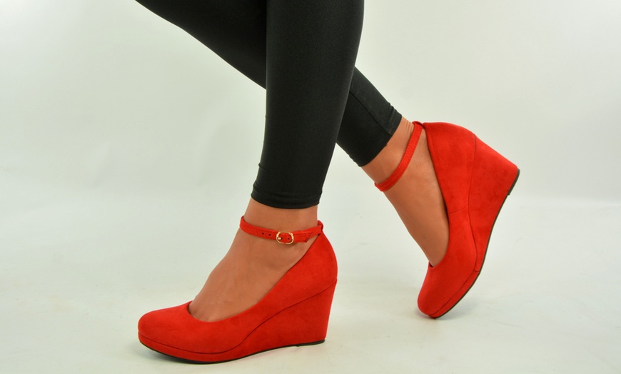 Image 12: Women's Ankle Strap Wedges