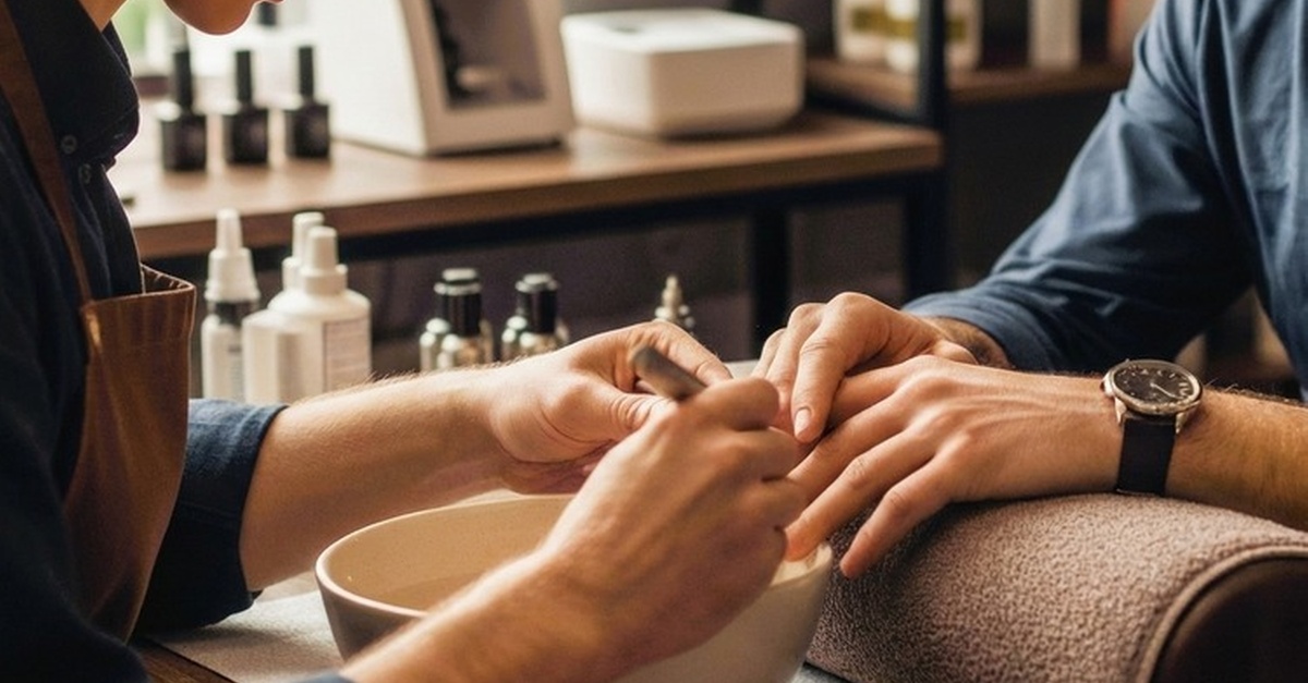Sesión de manicura y pedicura masculina en Málaga