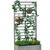 Image 4: Raised Wooden Planter with Climbing Trellis
