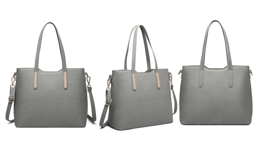 Image 15: Three-in-One PU Leather Shoulder Bag Set