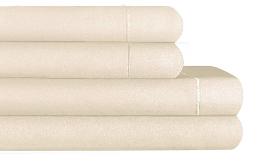 1,800TC CottonRich AURAA Sateen Weave Sheet Set (4Piece) Groupon