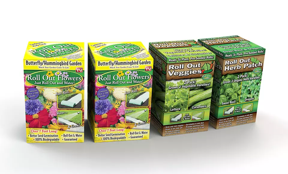 4-Pack Roll-Out Garden Kit with Flowers, Veggies, and Herbs﻿. Free Returns. - Primary Image
