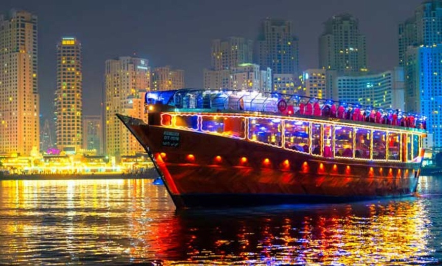 Image 1: A Memorable Evening with Two Hour Dubai Marina Dhow Cruise Dinner