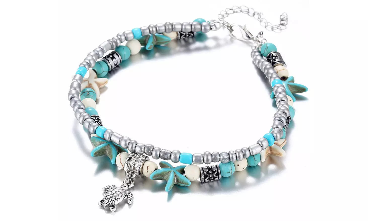 Tobillera doble con motivos marinos