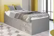 Low Or Four-Drawer Cabin Single Bed with Storage and Optional Mattress - Image 2