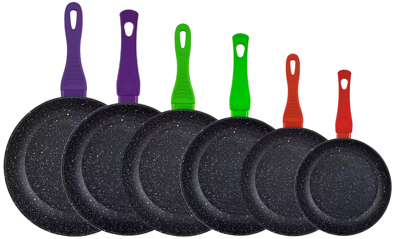 Lot de 6 poêles Jolie par San Ignacio avec revêtement antiadhésif, marbré et alvéolé - Image 4