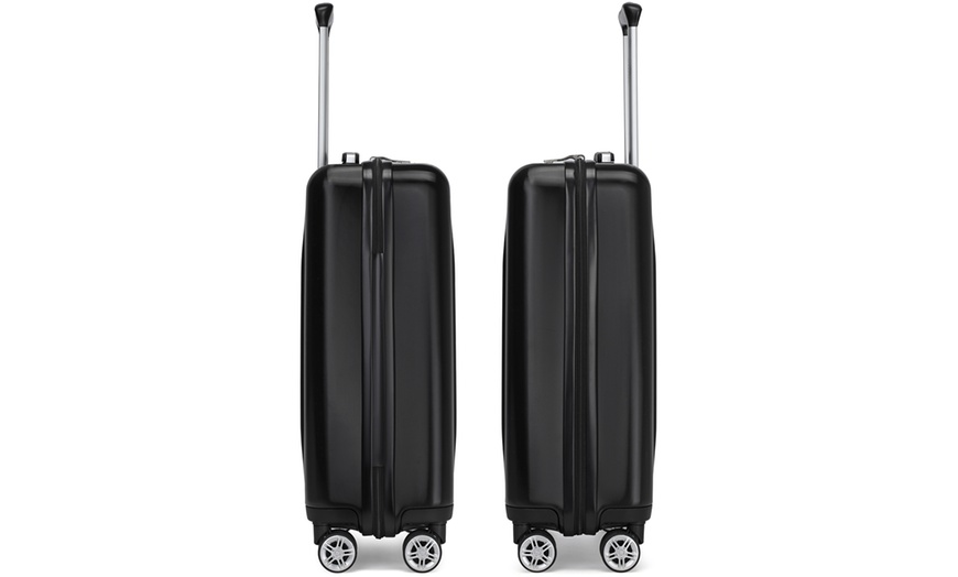 Image 4: Five-Piece Striped Expandable ABS+PC 20", 24'' and 28'' Suitcase 