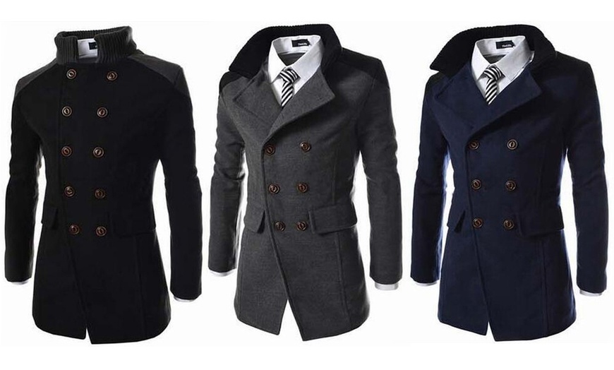 Image 1: Men's Contrasting Collar Coat 