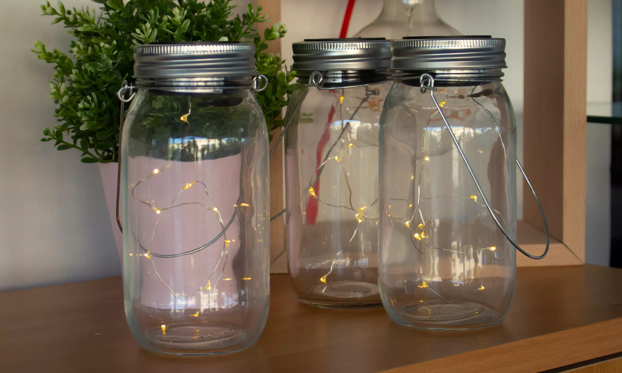 Lot de 3 bocaux LED solaire deco - Second Medium