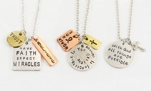 Faith Collection Stamped Pendant Necklaces