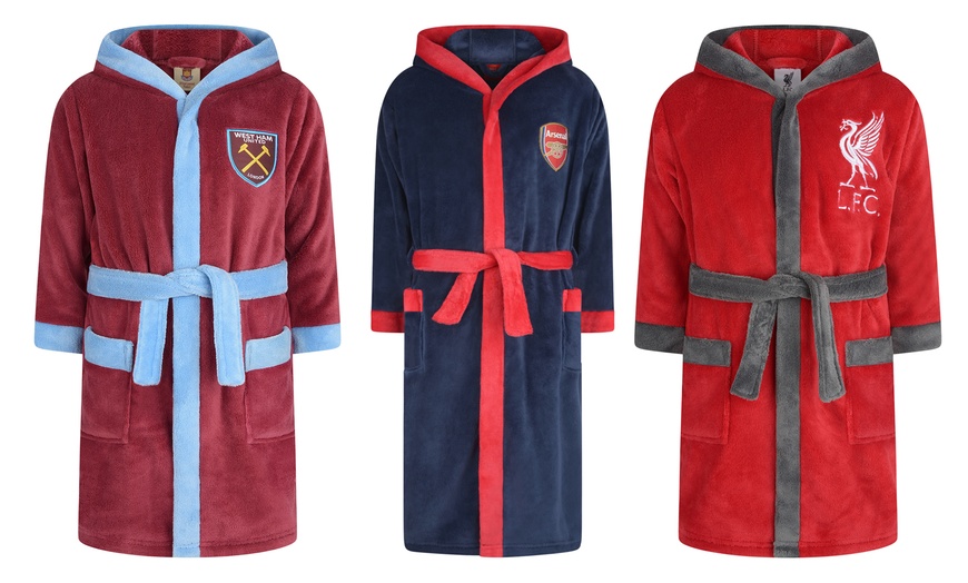 Image 1: Football-Themed Dressing Gown