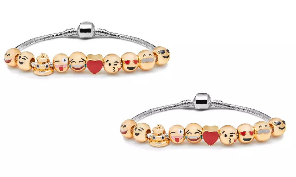 1x oder 2x Emoji-Charm-Armband