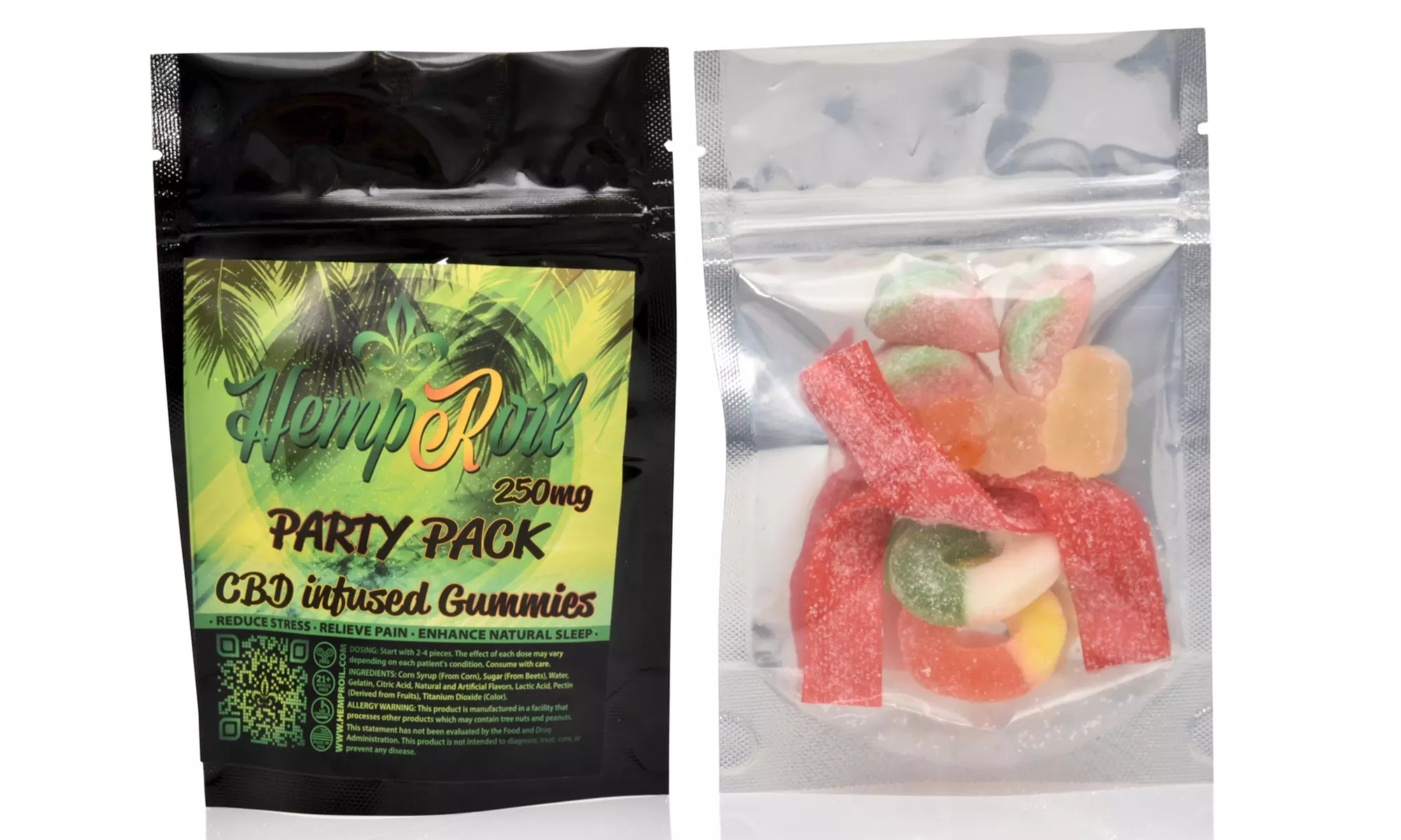 High Potency CBD-Infused Gummies Party Pack by HempRoil (1- or 2-Pack) - Primary Image