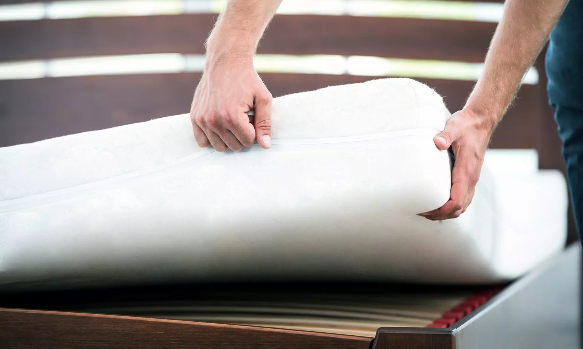 Housse élastique en coton pour matelas avec fermeture Éclair - Primary Image