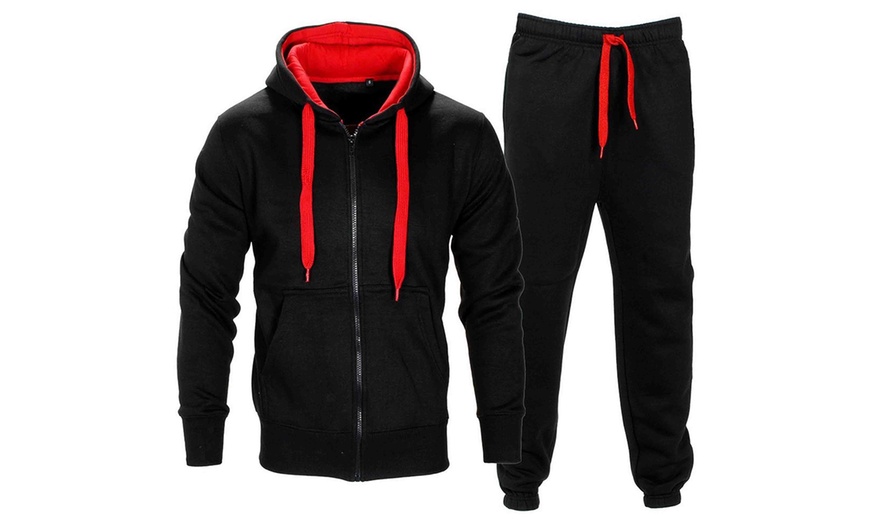 Image 13: Men's Contrast Top and Bottom Tracksuit Set