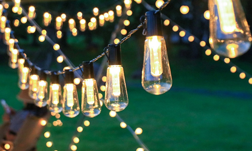 Image 4: 20 or 40 LED Bulbs Solar String Lights