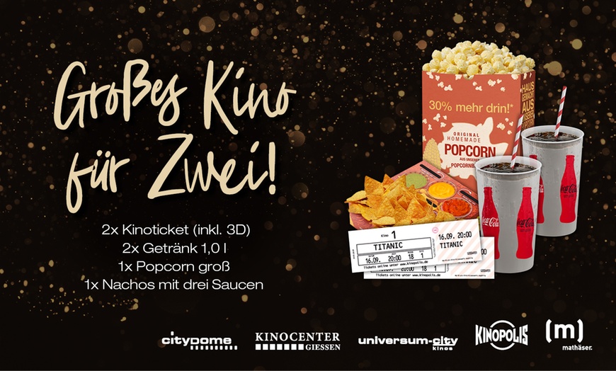 Image 1: 2 Kinotickets inkl. Popcorn, Nachos und Getränken