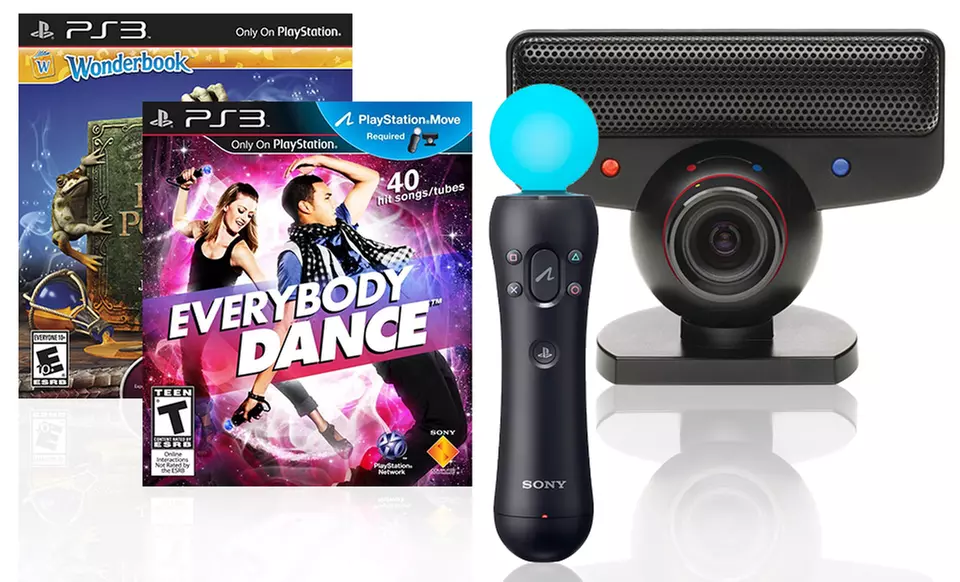 PlayStation Move Bundle with Everybody Dance and Wonderbook: Book of Potions Games. Free Returns. - Primary Image
