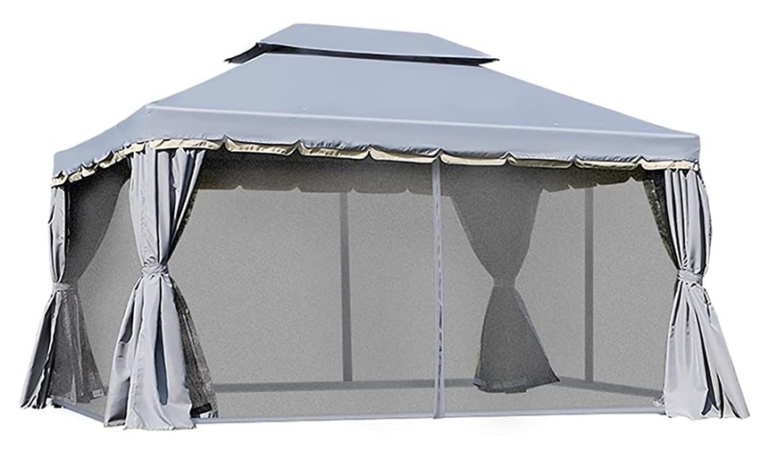 Image 2: Outsunny Aluminium Garden Gazebo 4m x 3m 