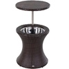 Image 2: Outsunny Rattan-Effect Ice Bucket Table