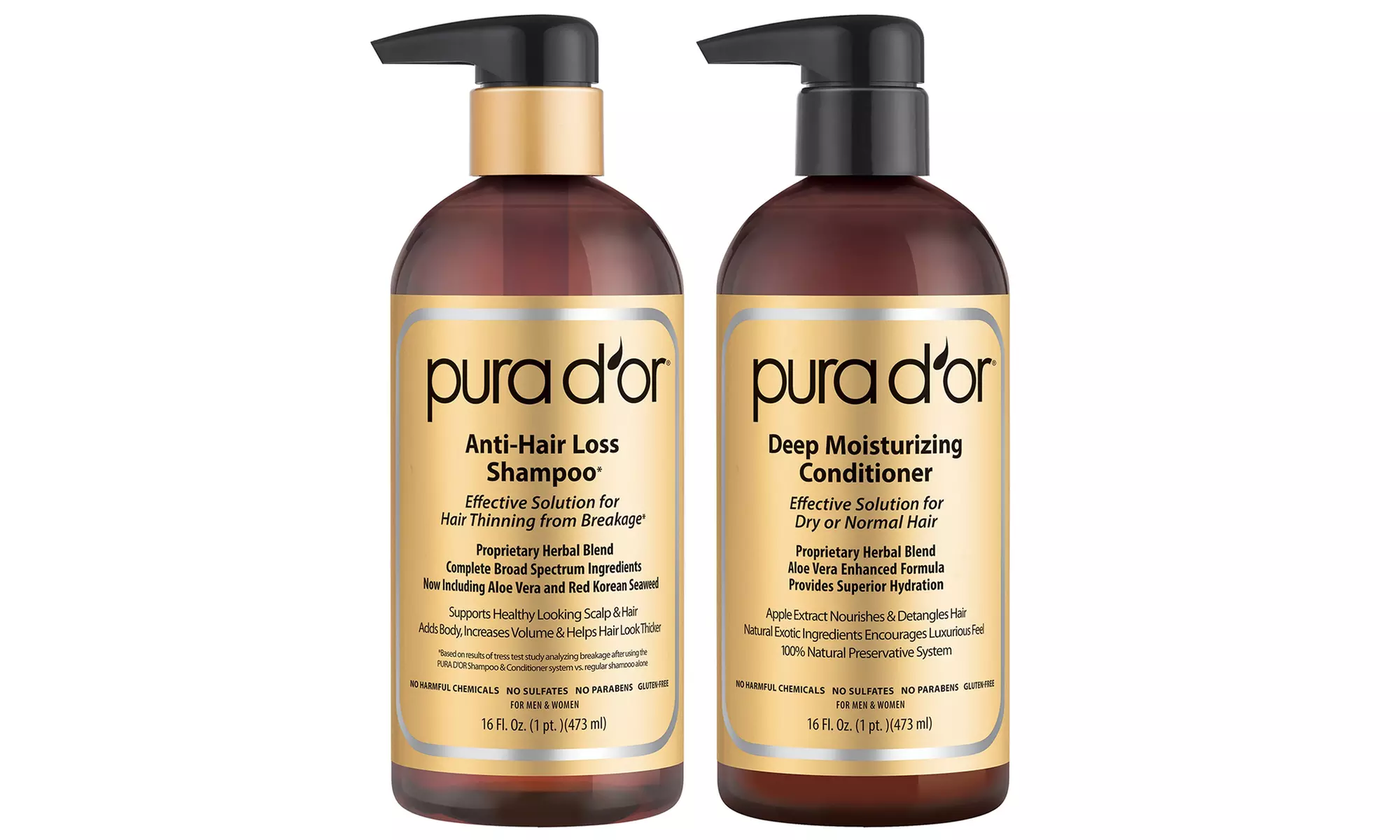 Pura D'Or Gold Label Anti-Hair Loss Shampoo, Conditioner, or Set (16 Fl. Oz.) - Primary Image