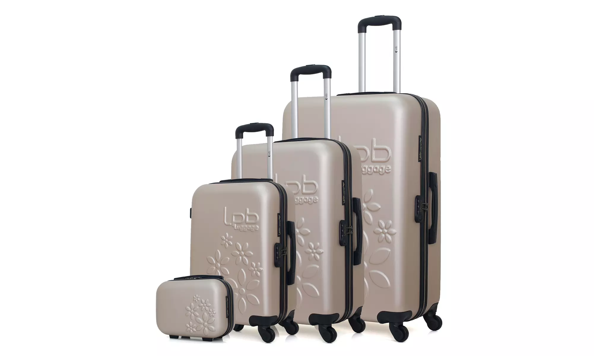 Ensemble de 3 valises emboîtables ELEONOR-C et trousse de toilette