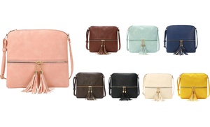 Lightweight Crossbody Bag with Tassel