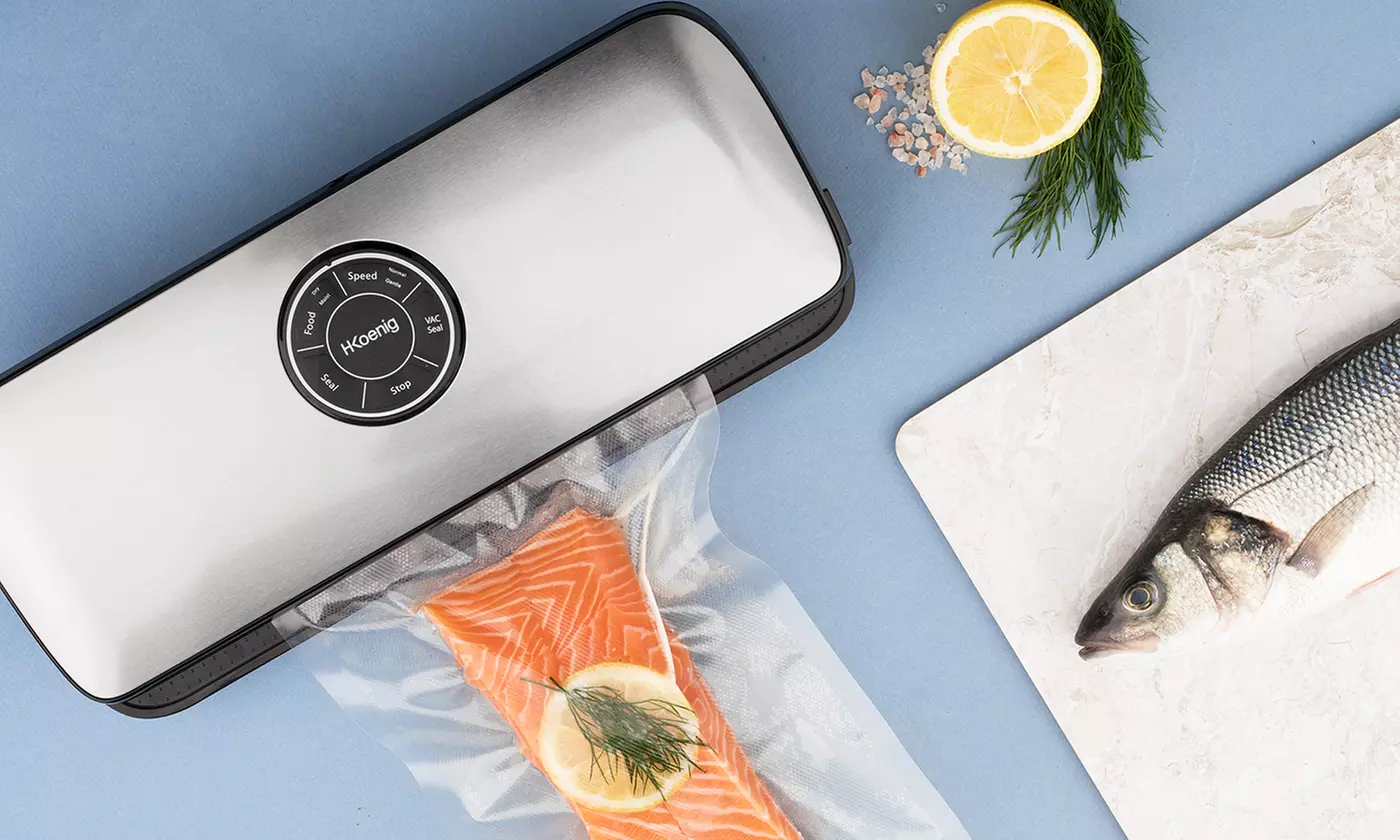 Appareil de mise sous-vide alimentaire en inox et accessoires H.Koenig, livraison offerte - Primary Image