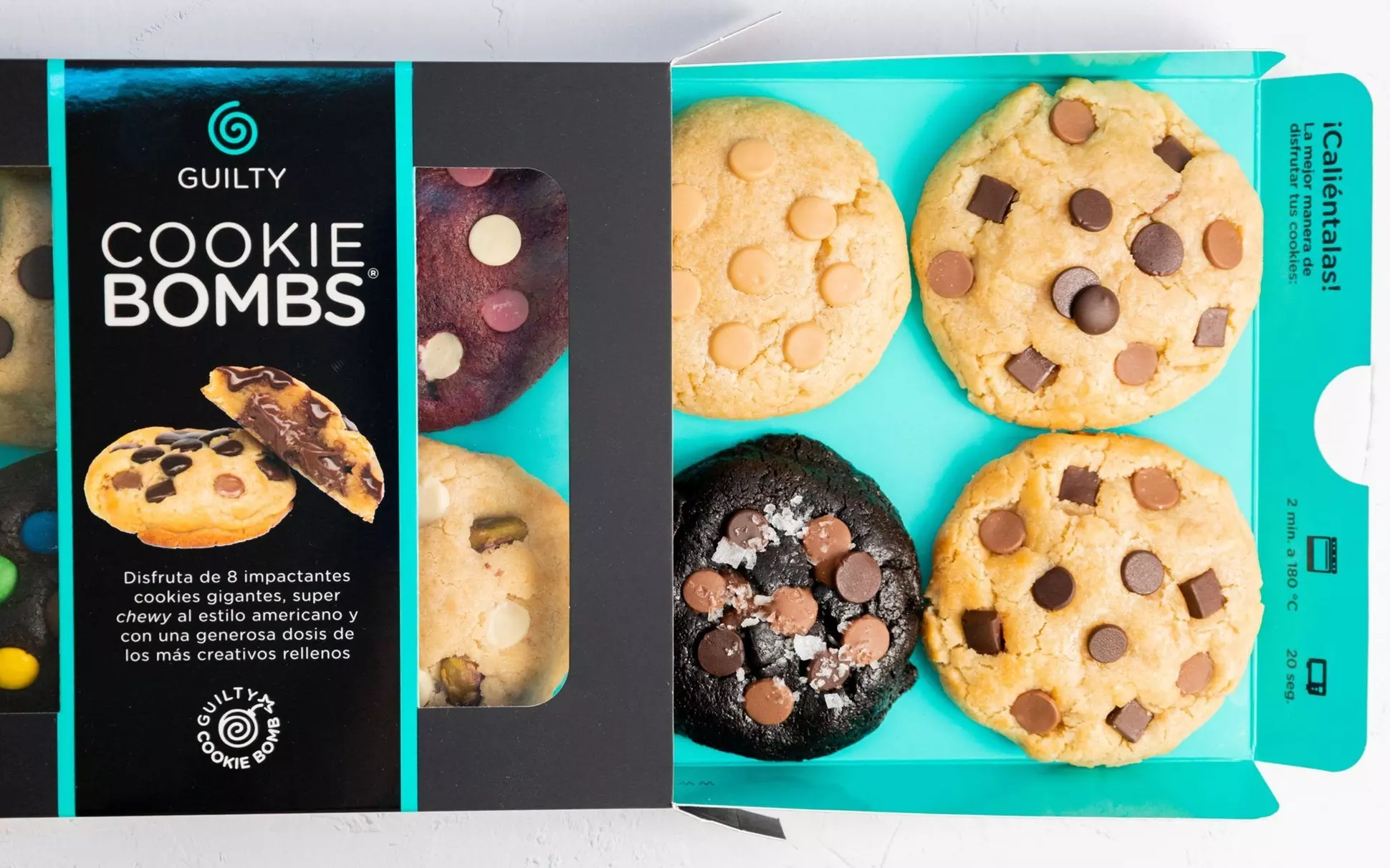 Caja de galletas de estilo americano con cookies clásicas o rellenas