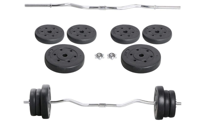 23.5kg EZ Dumbbells Curl Bar Set | Groupon