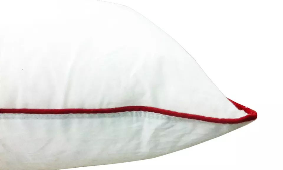 1 à 4 oreillers "Plumes" à confort moelleux, brodés Or Plumes, coton blanc, plumes de canard, marque Sampur - Second Medium