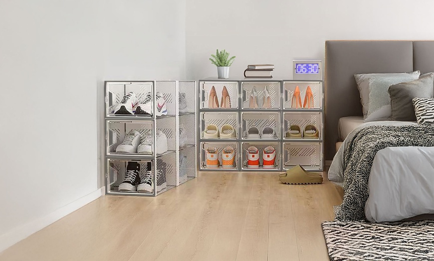 Image 1: Neo 12-Block Shoe Storage Unit, Spacious Compartments