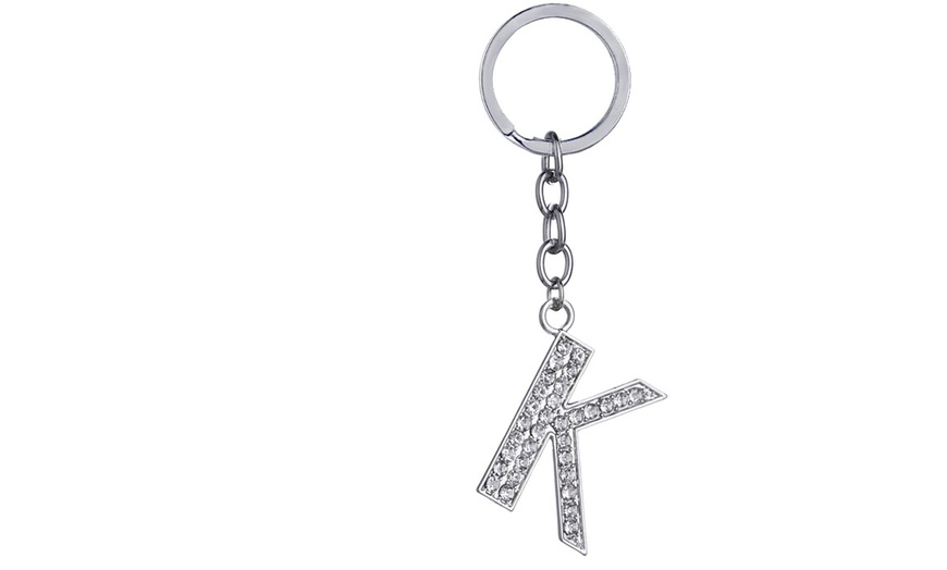 Image 11: Diamante Initial Letter Keychain