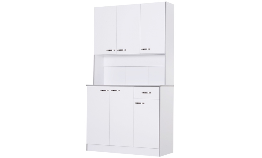 Image 7: HomCom Kitchen Cupboard Multi Storage Cabinet