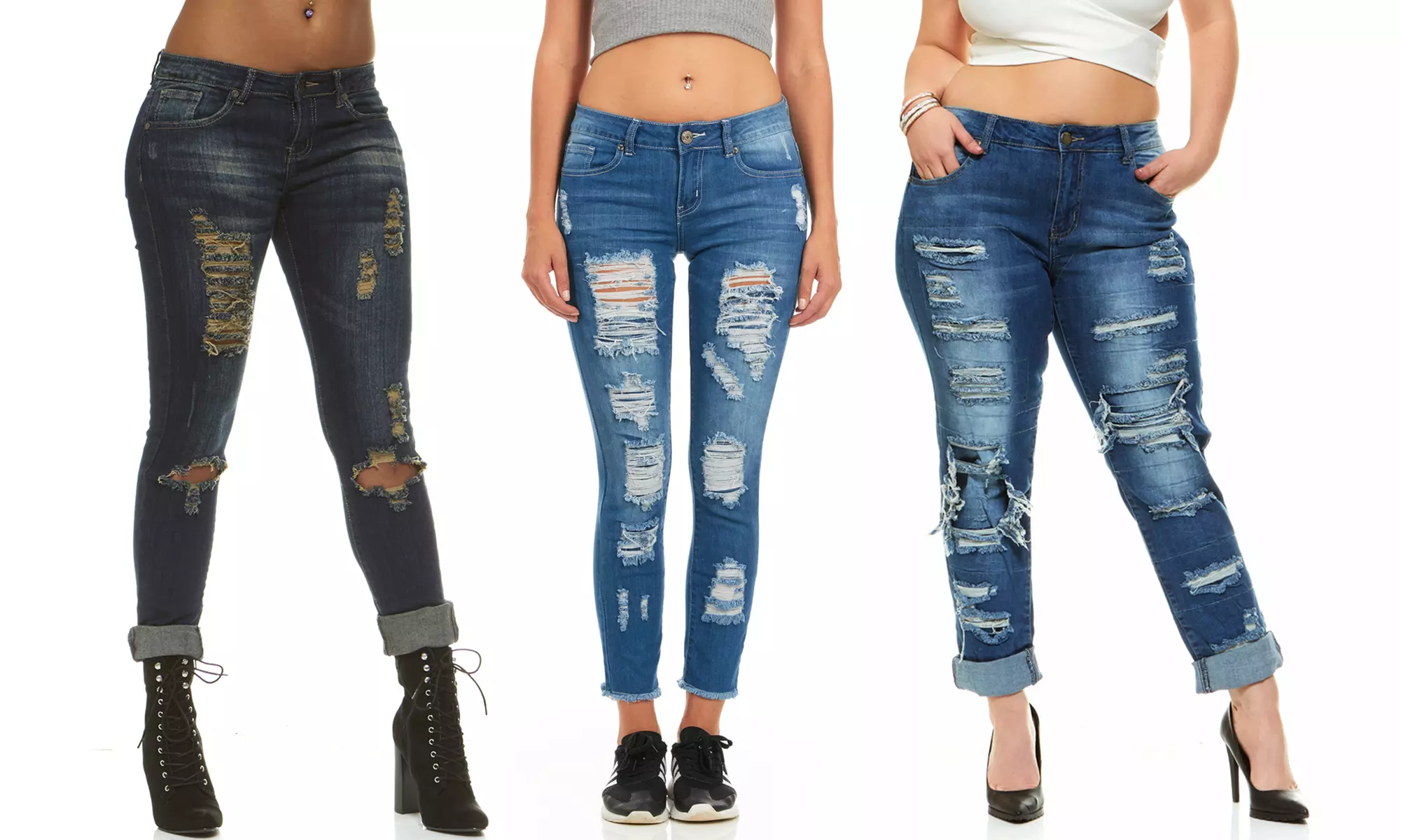 Cover Girl Women's Ripped, Distressed, or Repaired Jeans. Plus Sizes Available. - Primary Image