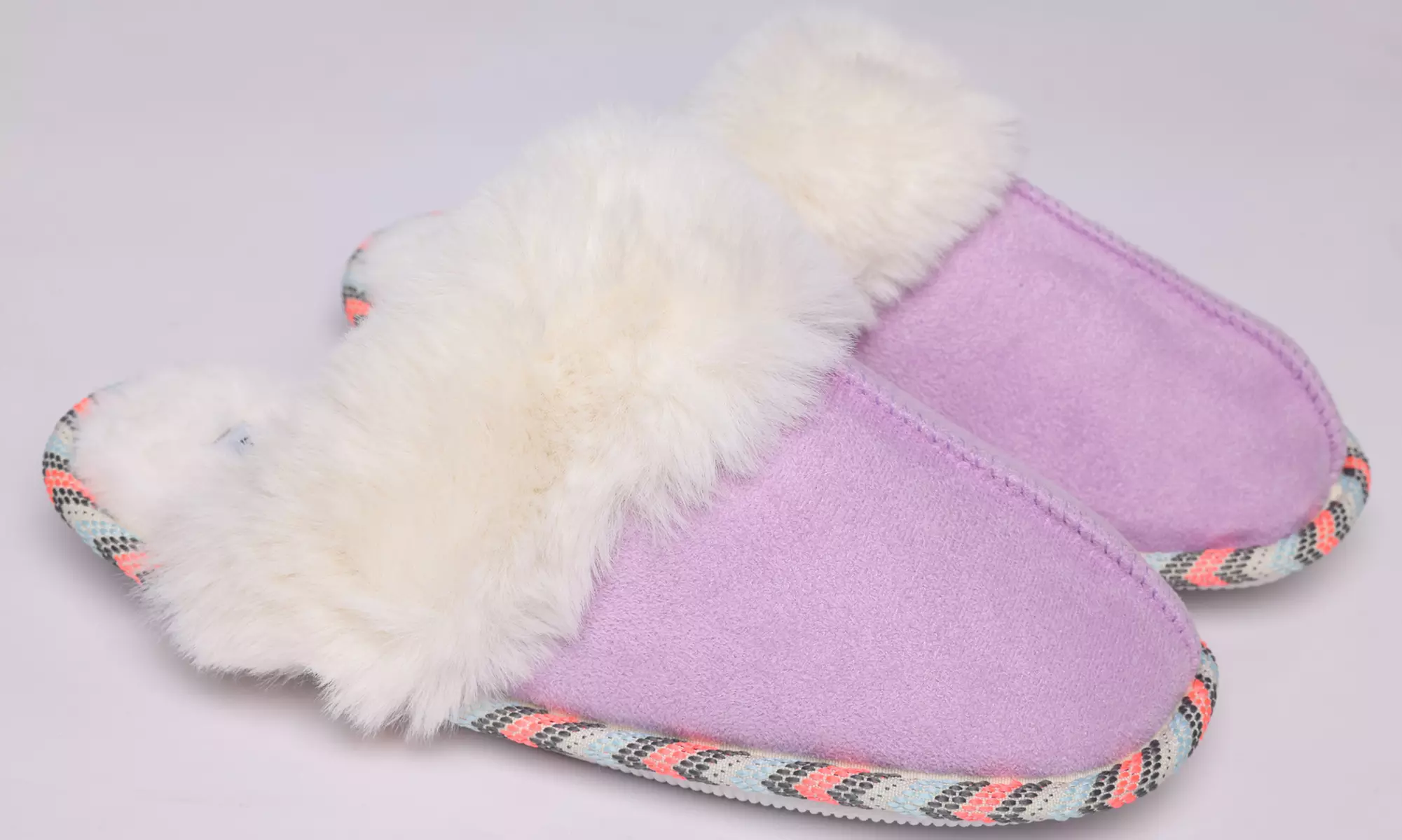 Ladies Slip On Faux Fur Slippers