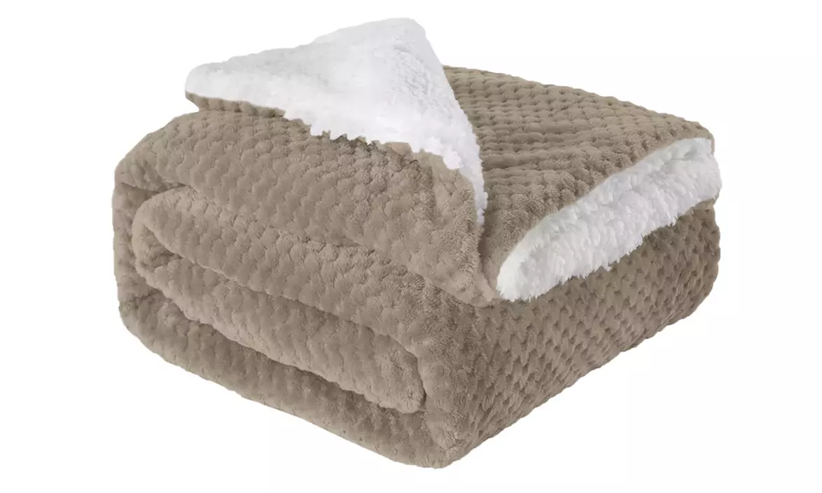 Coperta elegante in sherpa lavorato a maglia