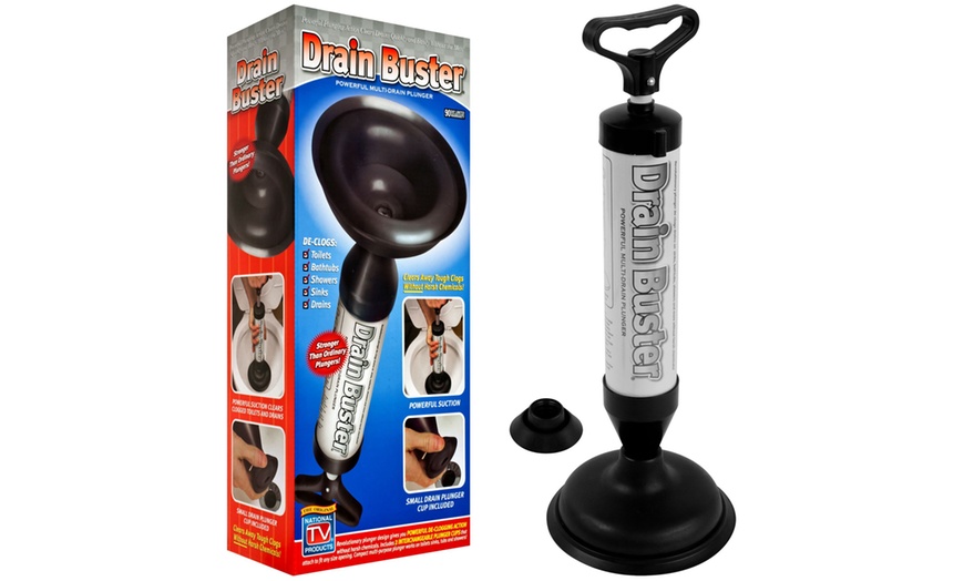 Image 1: Drain Buster Toilet Plunger