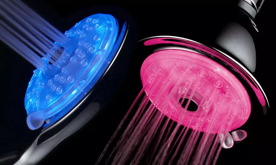 Power Spa LED 4-Setting 7-Color Turbo Air Jet Technology Fixed or Handheld Shower Head - Primary Image
