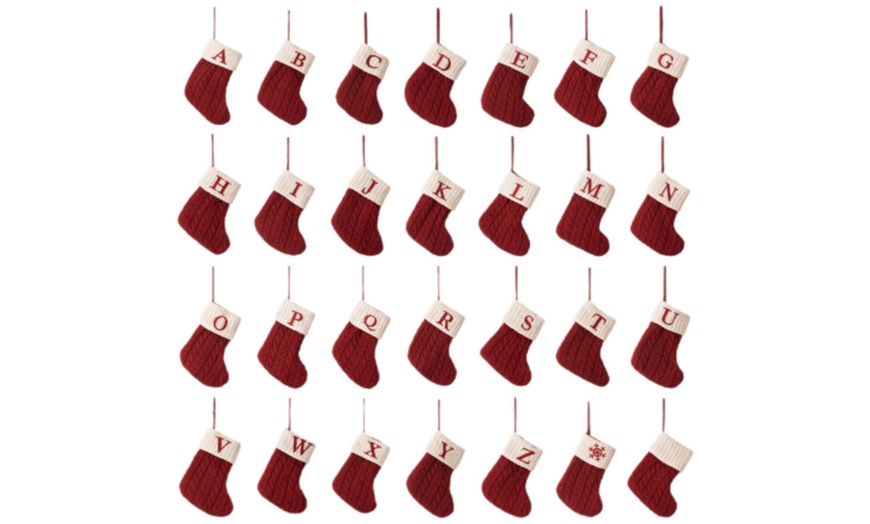 Image 2: Letter Christmas Yarn Knitted Sock Pendant