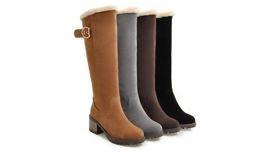 Image 1: Women's Knee High Snow Boots