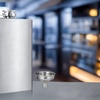 Image 1: Liquor Stainless Steel Pocket Hip Flask Screw Cap with Funnel