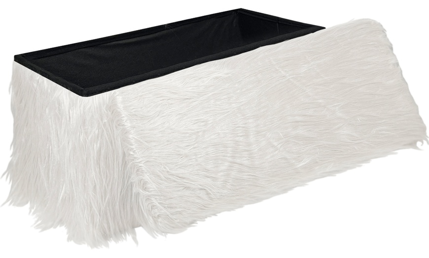 Image 3: Pouf contenitore Yeti con pelliccia