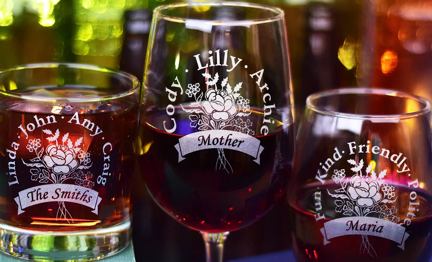 Personalized Engraved Bouquet Glass (Up to 56% Off)  - Primary Image