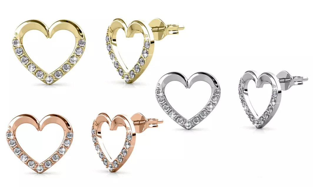 1, 2 ou 3 paires de boucles d'oreilles en forme de cœur, coloris au choix - Primary Image